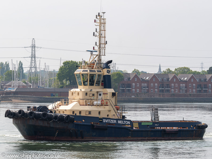 Photograph of the vessel  Svitzer Melton pictured at Southampton on 26th April 2025