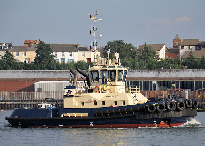 Photograph of the vessel  Svitzer Sun pictured at North Shields on 22nd August 2013
