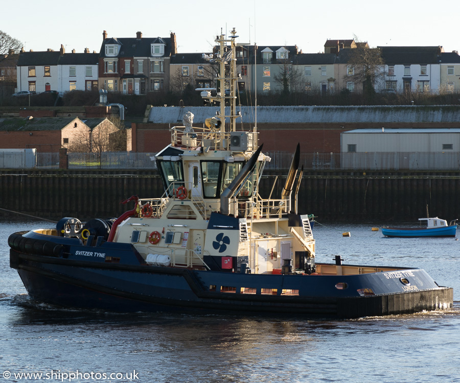 Photograph of the vessel  Svitzer Tyne pictured at North Shields on 29th December 2015