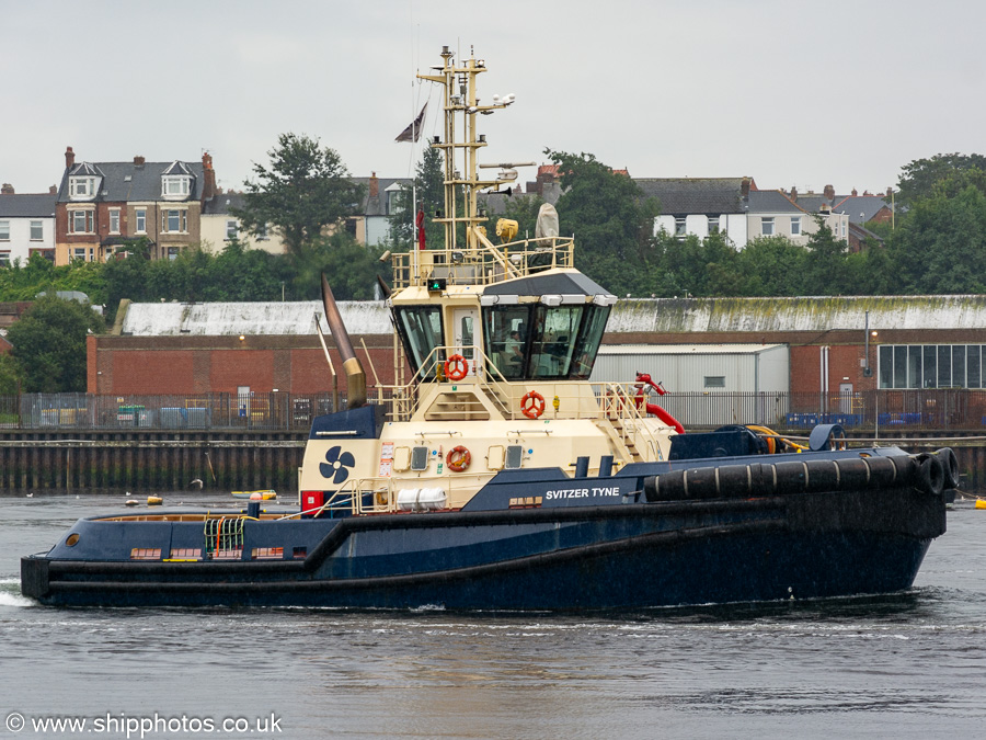 Photograph of the vessel  Svitzer Tyne pictured at North Shields on 27th August 2023