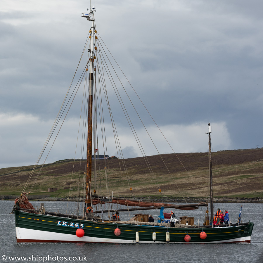 Photograph of the vessel fv Swan pictured at Lerwick on 18th May 2015