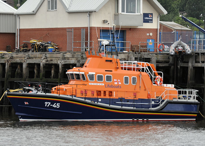 Photograph of the vessel RNLB The Duke of Kent pictured at North Shields on 5th June 2011