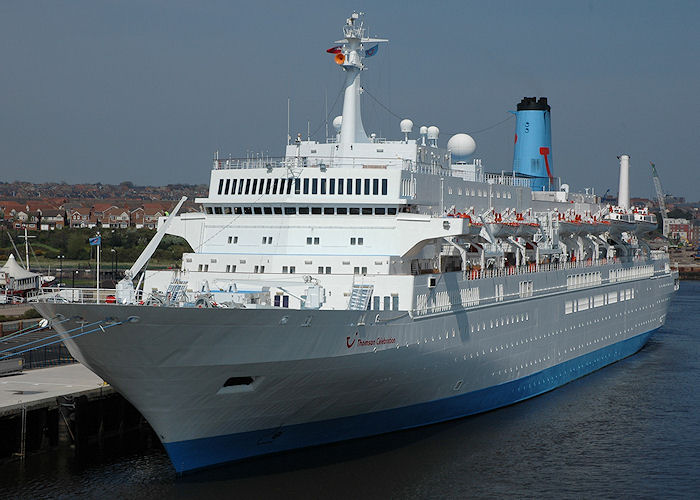 Photograph of the vessel  Thomson Celebration pictured at North Shields on 6th May 2008