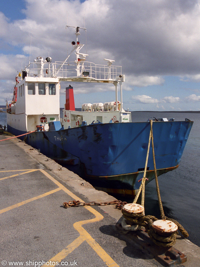 Photograph of the vessel  Thora pictured at Toft on 11th May 2003