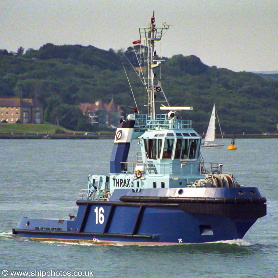 Photograph of the vessel  Thrax pictured in the Solent on 18th August 2002