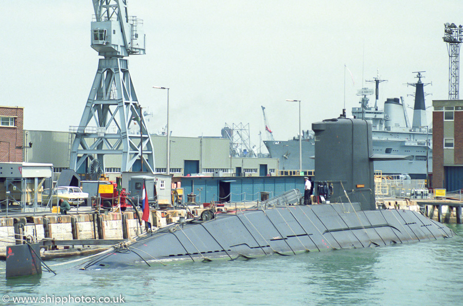 HrMs Tijgerhaai pictured in Portsmouth Naval Base on 2nd July 1989