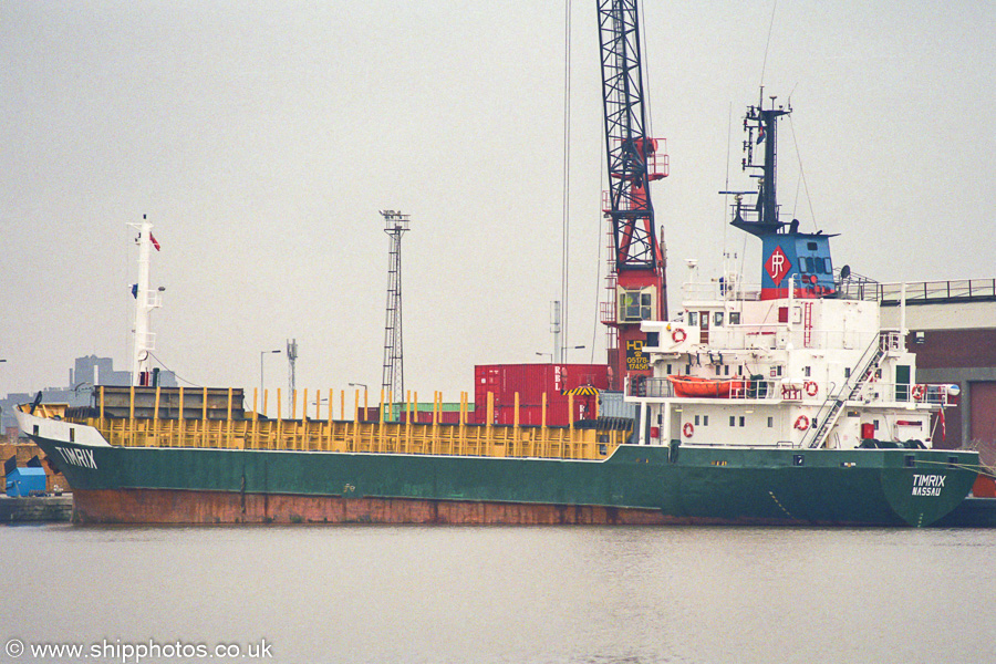 Photograph of the vessel  Timrix pictured in Alexandra Dock, Hull on 11th August 2002