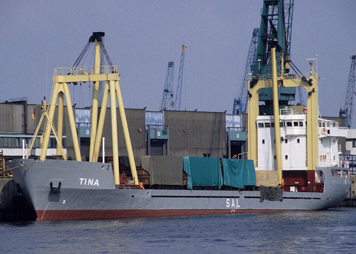 Photograph of the vessel  Tina pictured in Hamburg on 21st August 1995