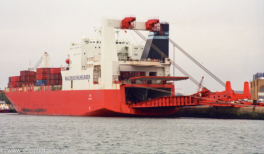 Photograph of the vessel  Toba pictured at Southampton on 5th June 2002