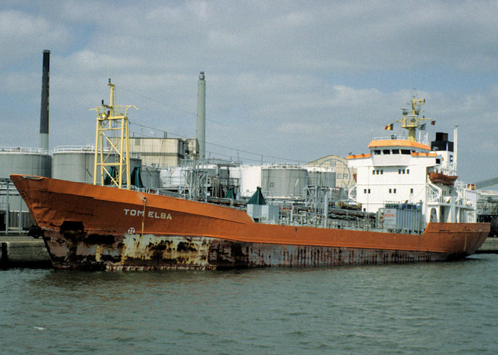 Photograph of the vessel  Tom Elba pictured in Antwerp on 19th April 1997