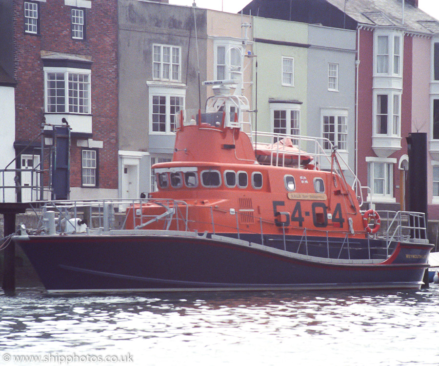 Photograph of the vessel RNLB Tony Vandervell pictured at Weymouth on 16th April 1989