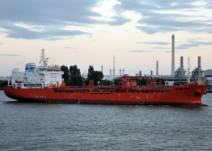 Photograph of the vessel  Trans Emerald pictured passing Vlaardingen on 22nd June 2012