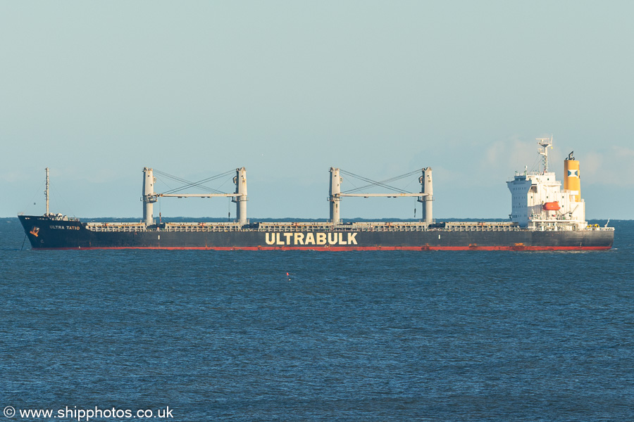 Photograph of the vessel  Ultra Tatio pictured at anchor off Tynemouth on 26th December 2023