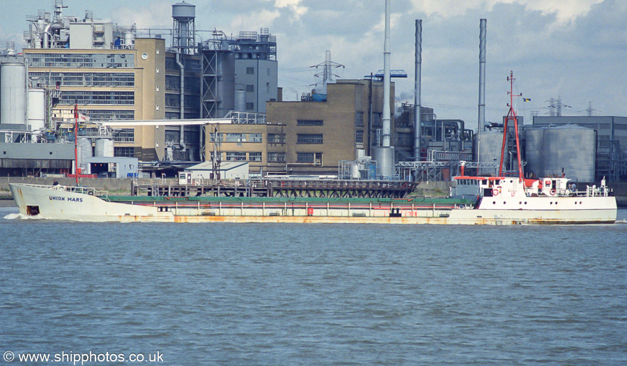 Photograph of the vessel  Union Mars pictured passing Grays on 1st September 2001