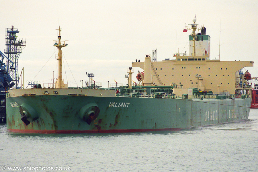 Photograph of the vessel  Valiant pictured arriving at Fawley on 20th April 2002