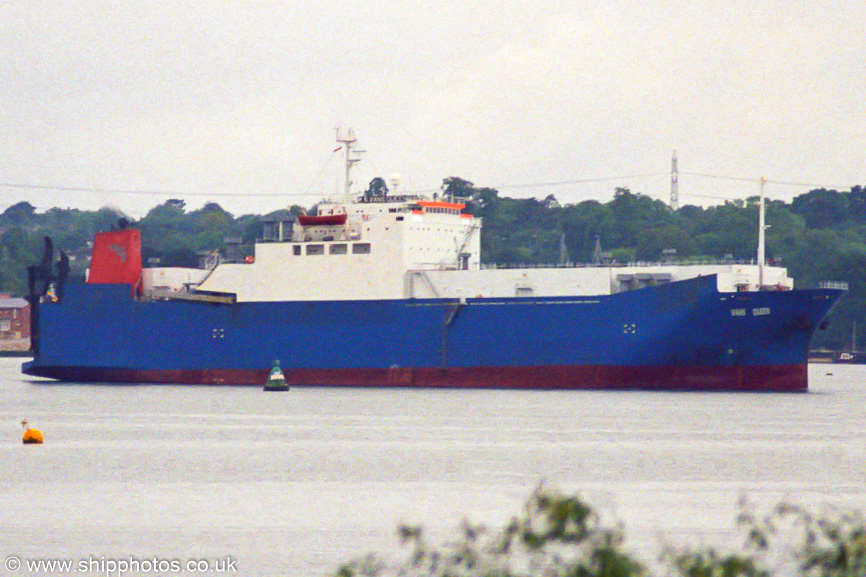 Photograph of the vessel  Vans Queen pictured arriving at Southampton on 4th June 2002