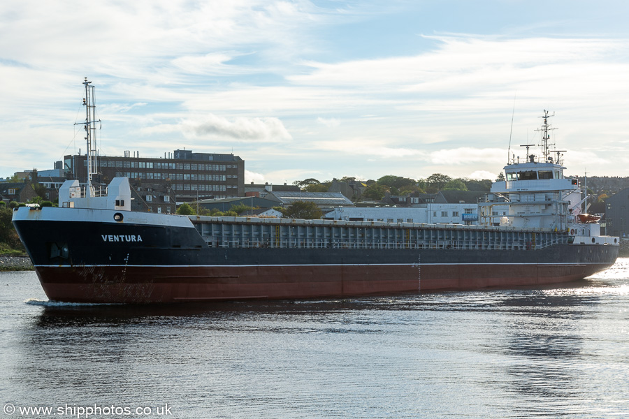 Photograph of the vessel  Ventura pictured departing Aberdeen on 12th October 2021