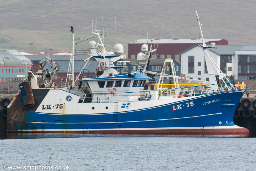 Photograph of the vessel fv Venturous pictured at Mair's Pier, Lerwick on 15th May 2022