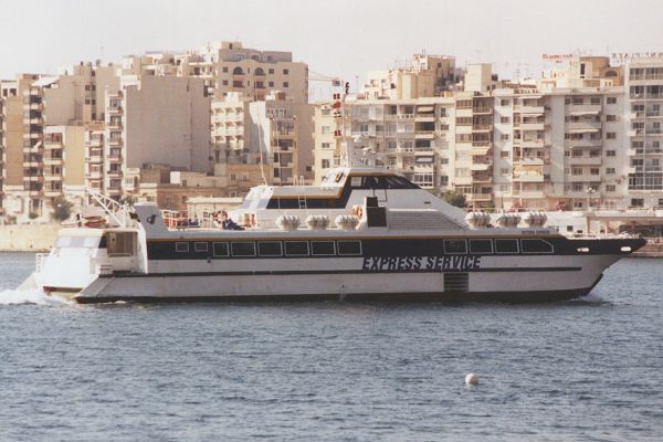 Photograph of the vessel  Victoria Express pictured arriving in Valletta on 1st June 2000