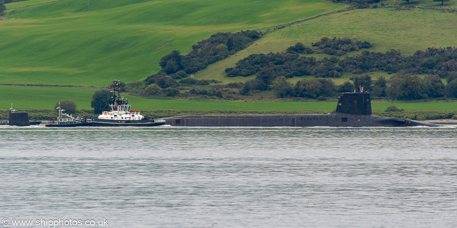 Photograph of the vessel HMS Victorious pictured on the River Clyde on 29th September 2022