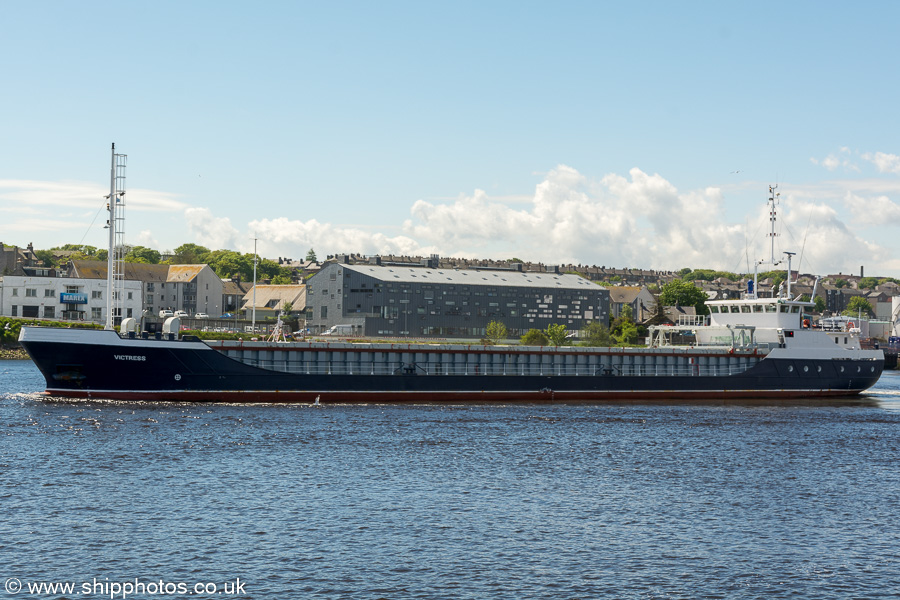 Photograph of the vessel  Victress pictured departing Aberdeen on 29th May 2019