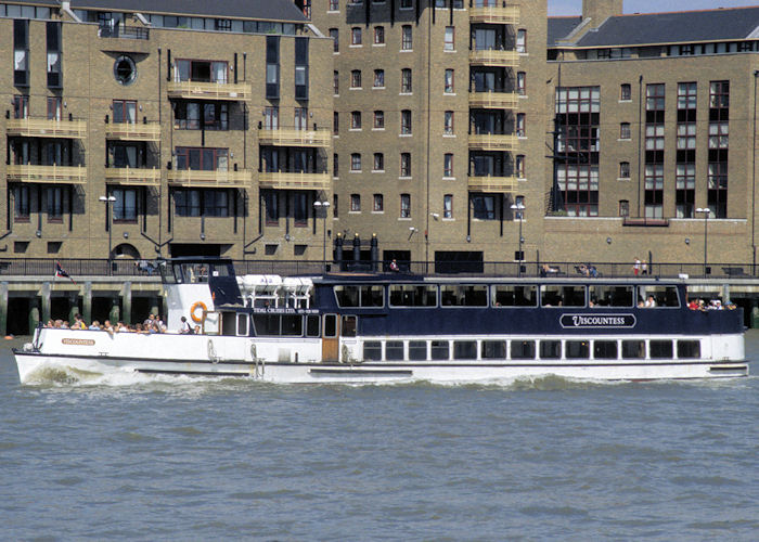 Photograph of the vessel  Viscountess pictured in the Pool of London on 19th July 1997