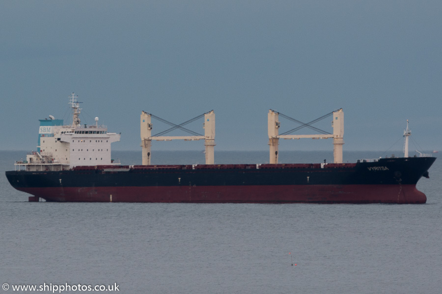 Photograph of the vessel  Vyritsa pictured at anchor off Tynemouth on 9th December 2016