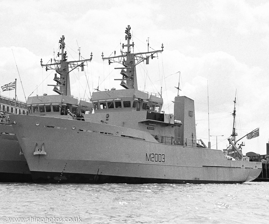 Photograph of the vessel HMS Waveney pictured in Portsmouth Naval Base on 13th May 1989