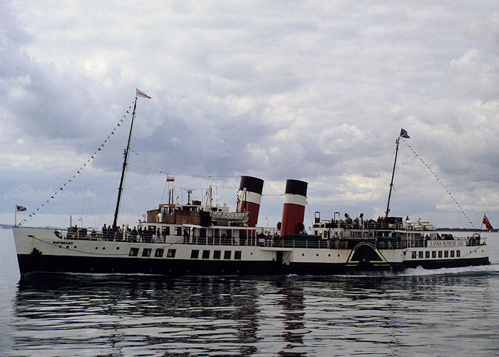 Photograph of the vessel ps Waverley pictured in the Solent on 5th September 1992
