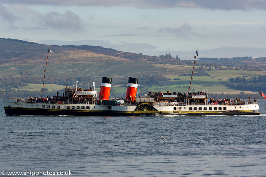 Photograph of the vessel ps Waverley pictured passing Greenock on 18th October 2015
