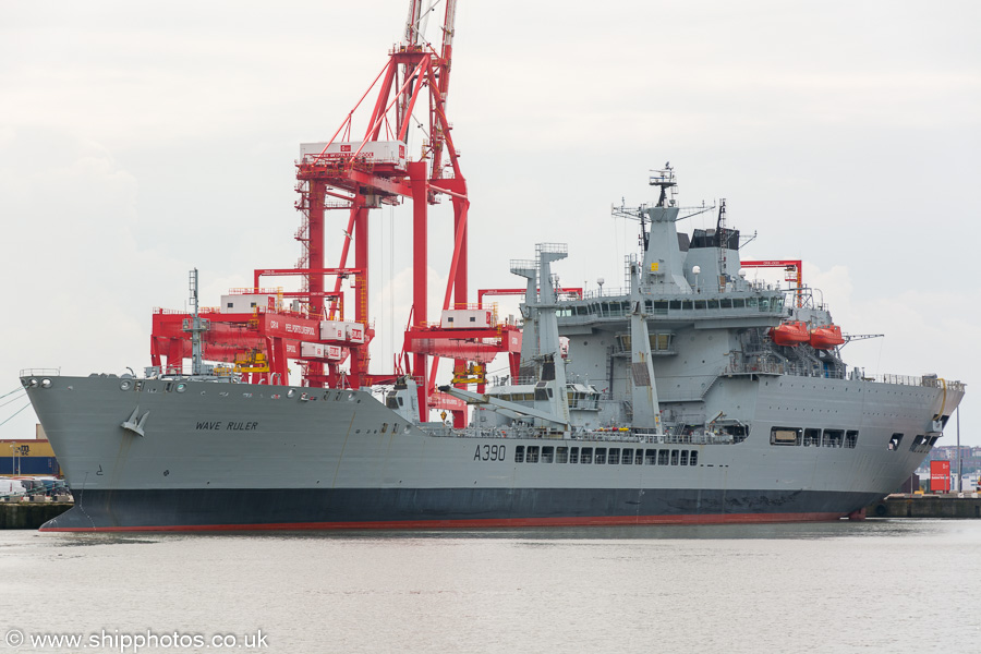 RFA Wave Ruler pictured in Royal Seaforth Dock, Liverpool on 3rd August 2019