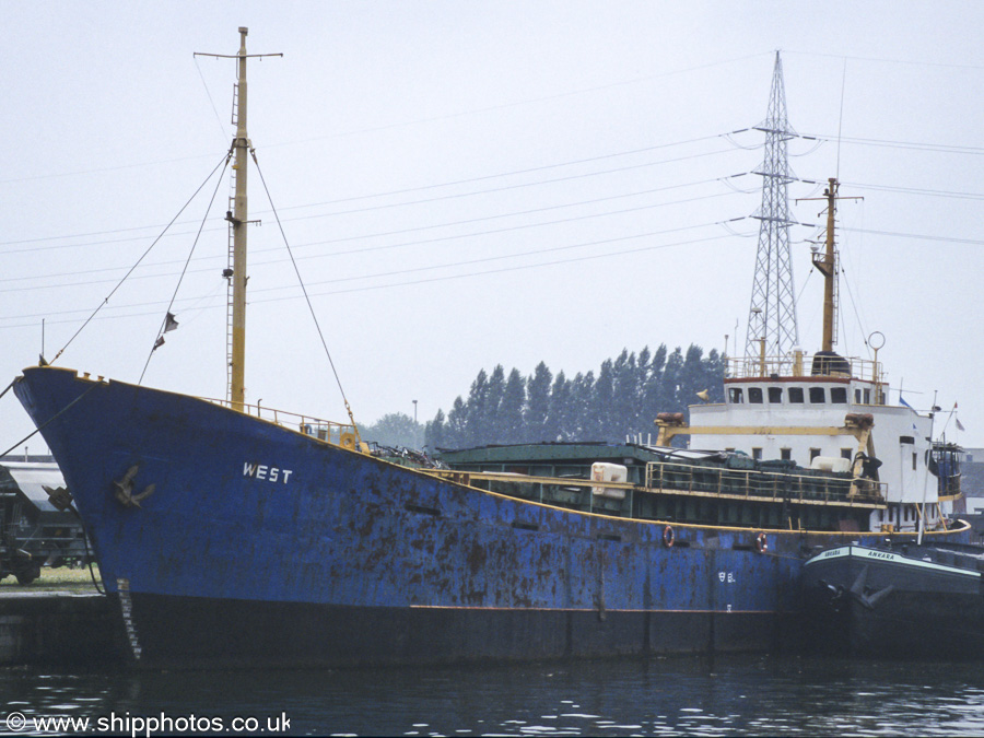 Photograph of the vessel  West pictured laid up in Houtdok, Antwerp on 20th June 2002