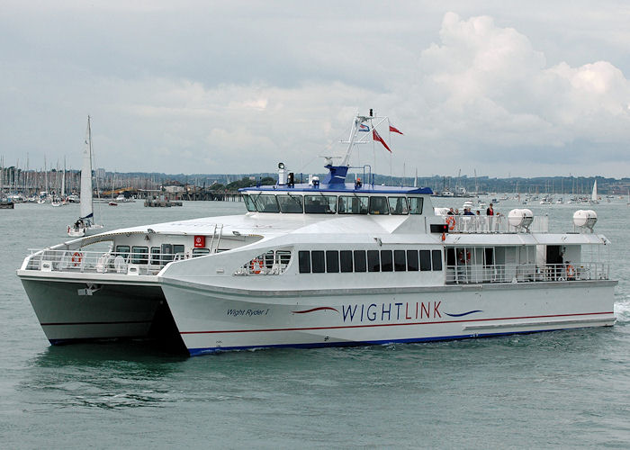 Photograph of the vessel  Wight Ryder I pictured departing Portsmouth Harbour on 14th August 2010