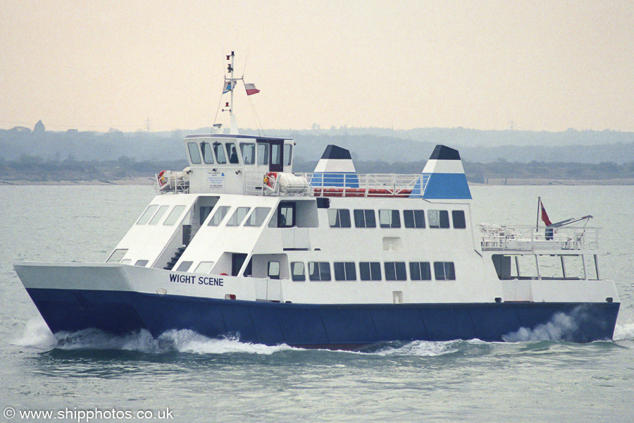  Wight Scene pictured departing Southampton on 12th April 2003