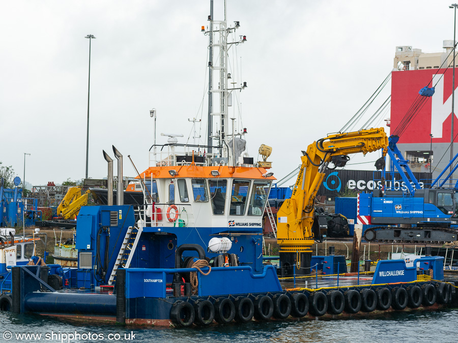 Photograph of the vessel  Willchallenge pictured in Empress Dock, Southampton on 15th July 2024
