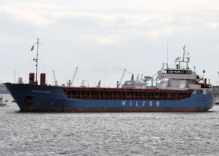 Photograph of the vessel  Wilson Borg pictured passing North Shields on 21st August 2013
