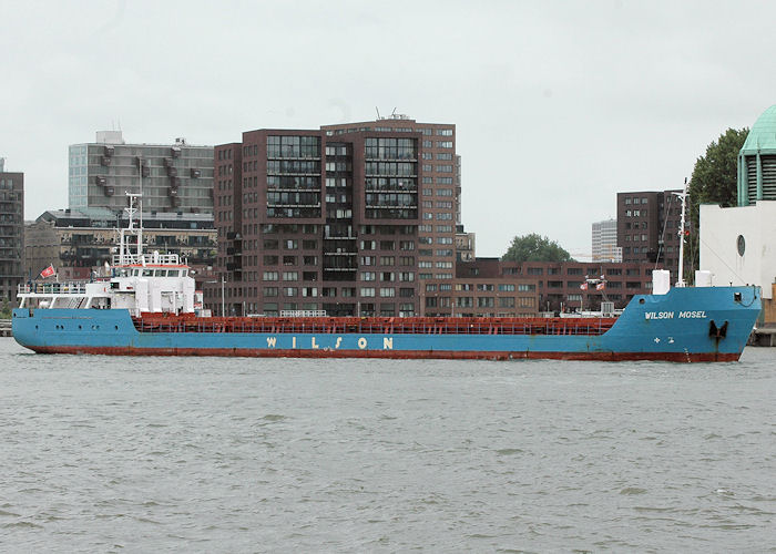 Photograph of the vessel  Wilson Mosel pictured approaching Parkkade, Rotterdam on 20th June 2010