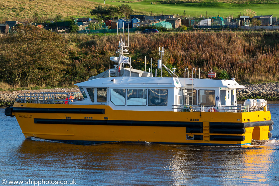 Photograph of the vessel  Windcat 20 pictured departing Aberdeen on 12th October 2021