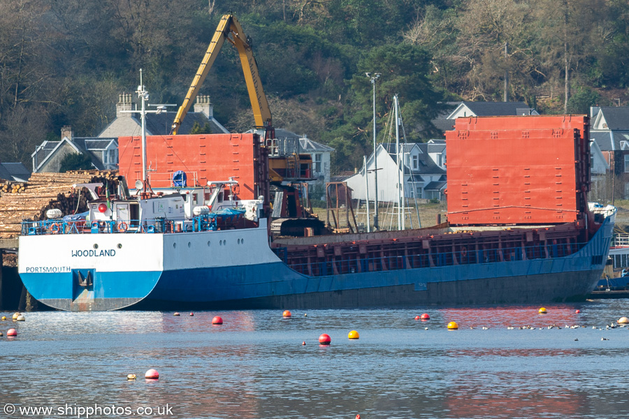 Photograph of the vessel  Woodland pictured at Sandbank on 25th March 2022