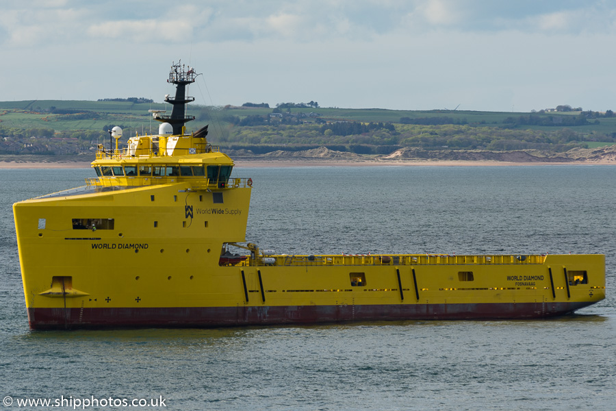 Photograph of the vessel  World Diamond pictured at anchor in Aberdeen Bay on 17th May 2015