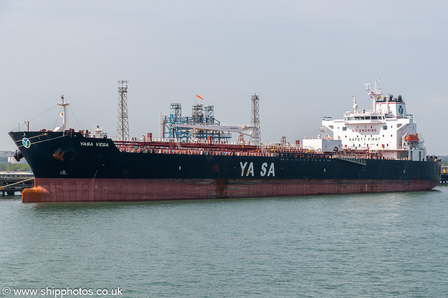 Photograph of the vessel  Yasa Vega pictured at Fawley on 26th April 2025