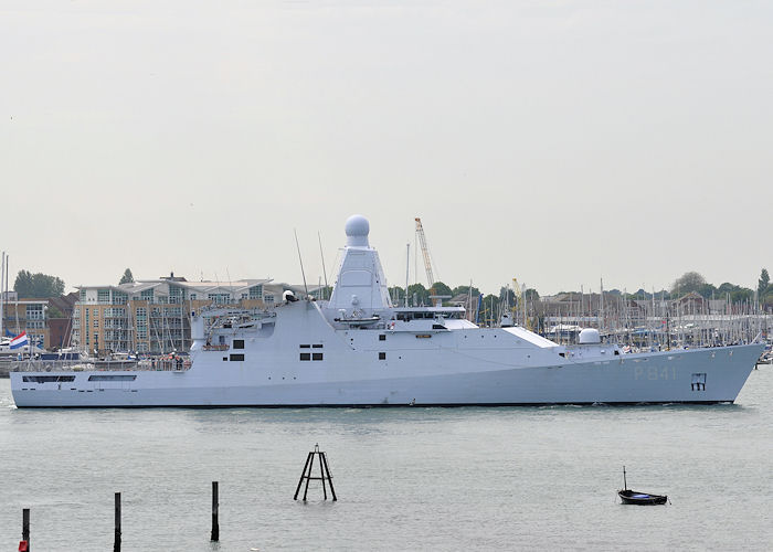 Photograph of the vessel HrMS Zeeland pictured arriving at Portsmouth on 7th June 2013